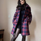 Checkered wool winter coat