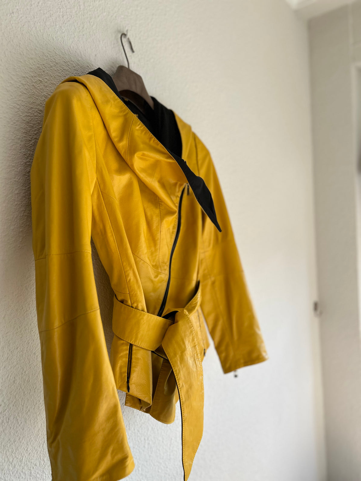 Rare design belted Leather jacket
