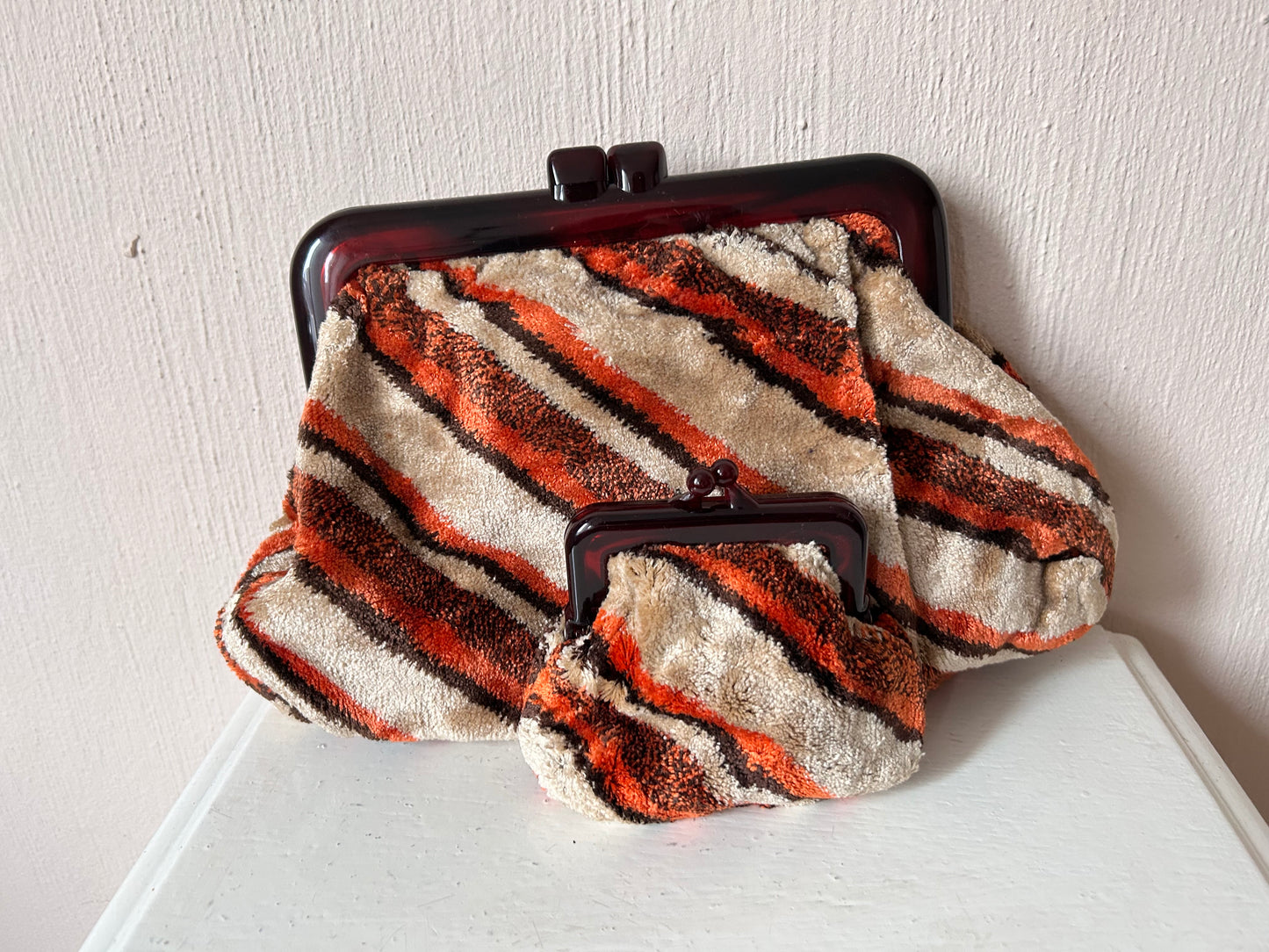 70s mod retro Clutch +portemonee set