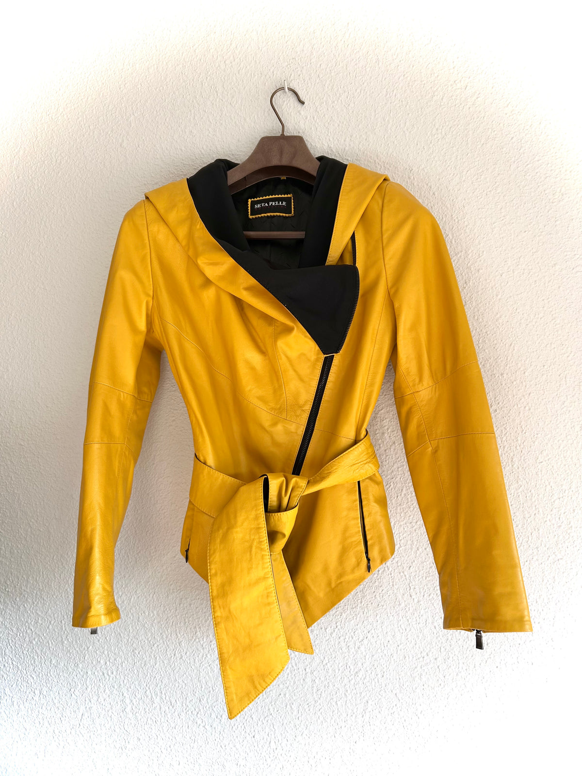 Rare design belted Leather jacket