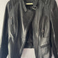 Black soft leather biker