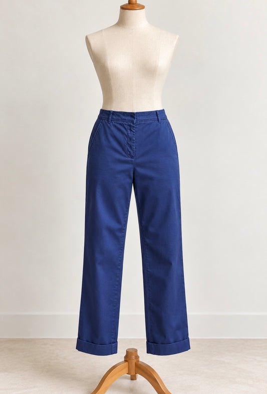 Carolina Herrera Cotton Chino Trousers – Navy Blue (M)