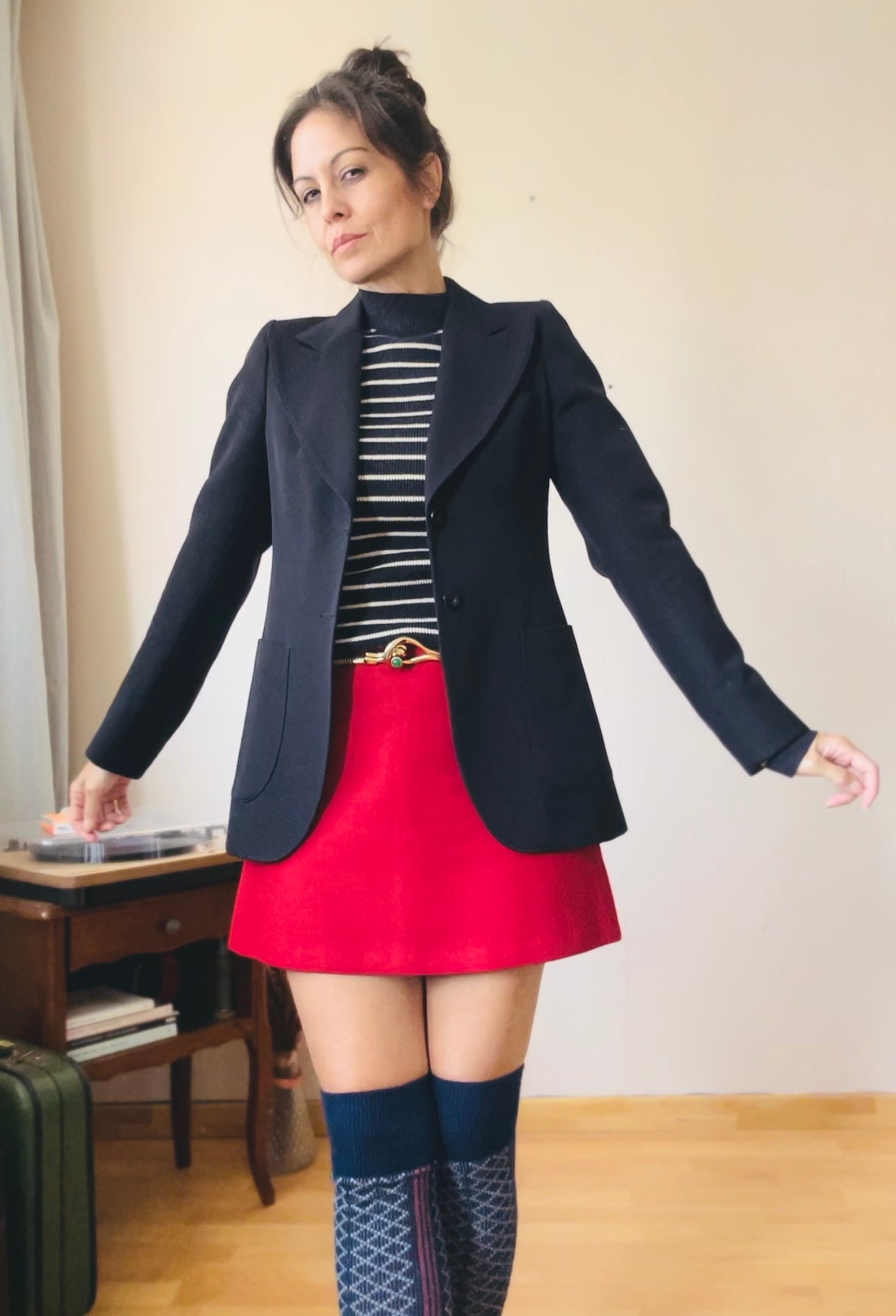 Vintage 1970s French Tailored Worsted Wool Blazer