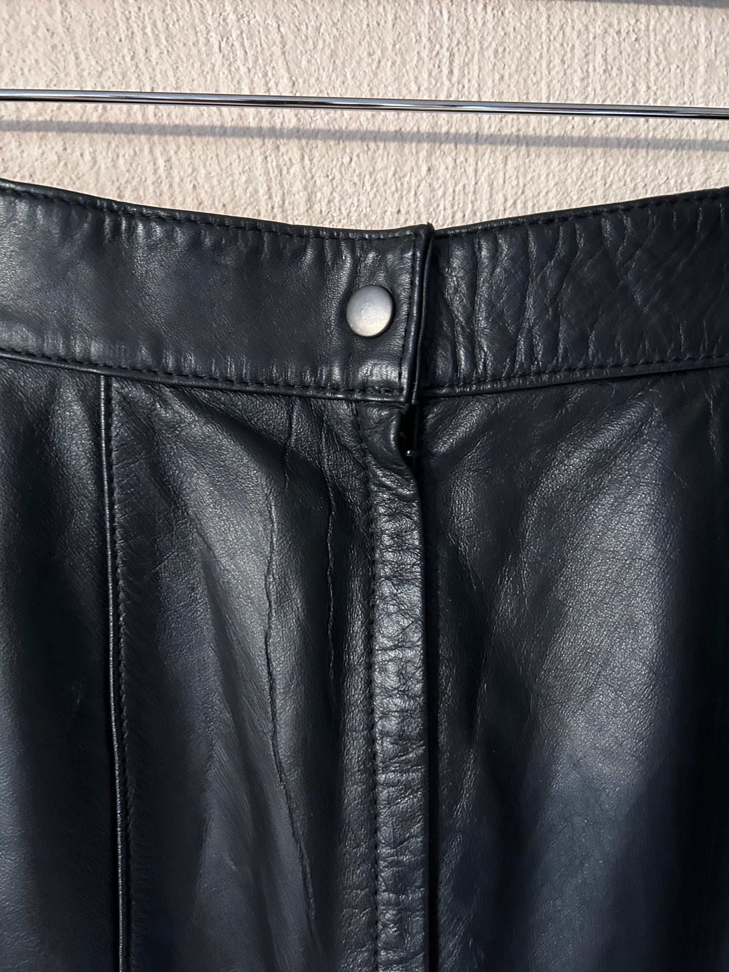 Maxi leather pencil skirt