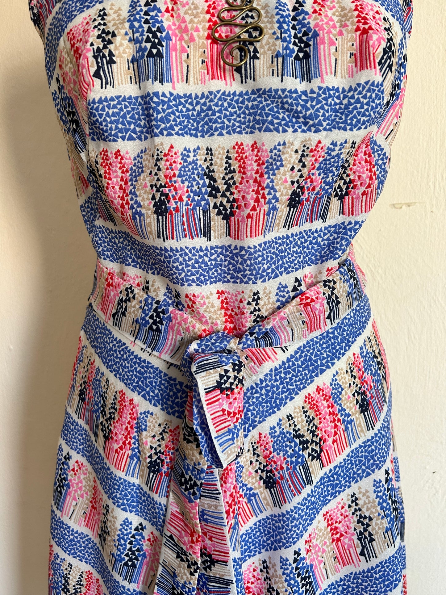 Vintage tie belt dress 70s