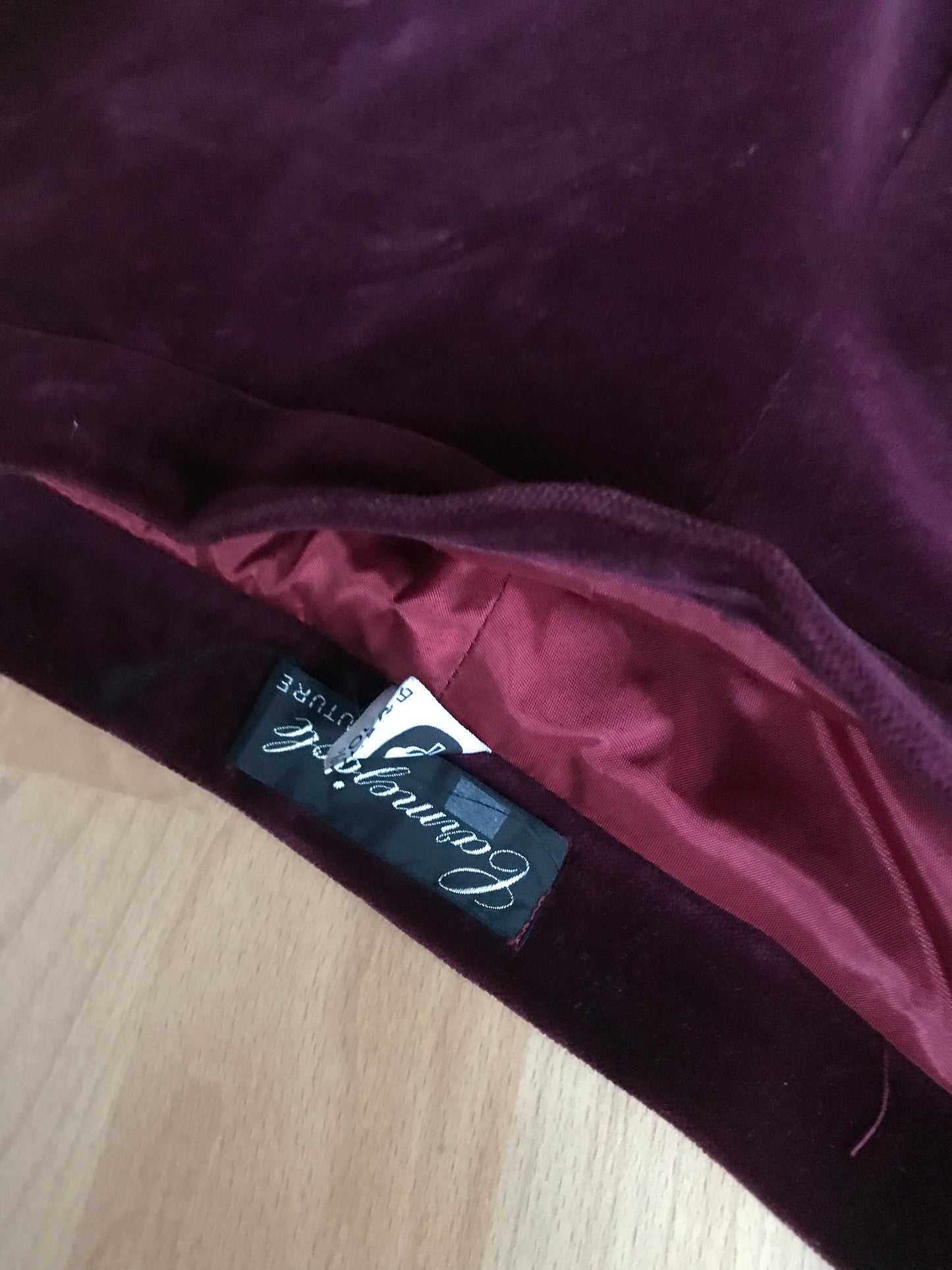 Bordeaux velvet skirt