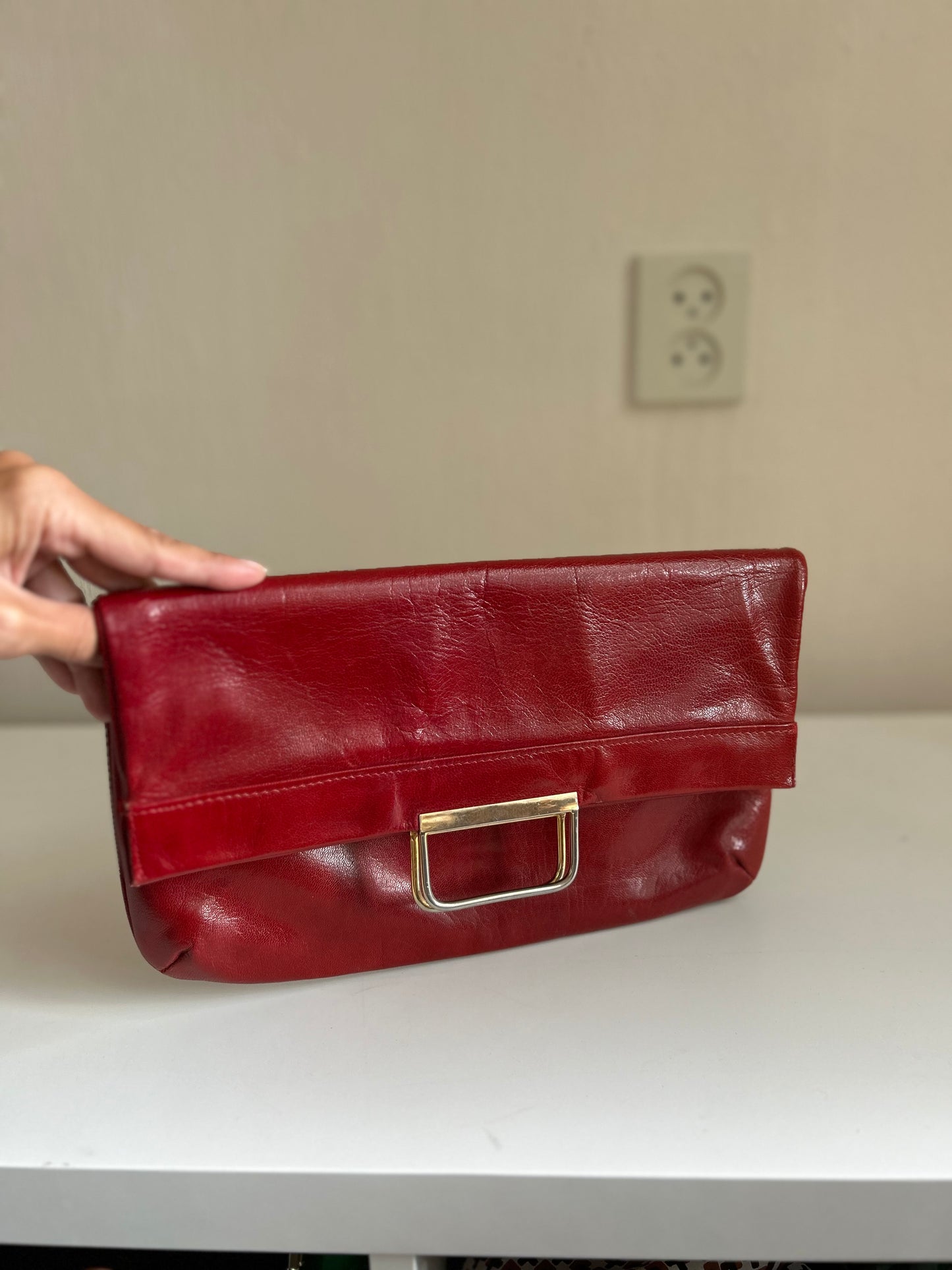 Vintage leather clutch