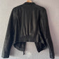 Black soft leather biker