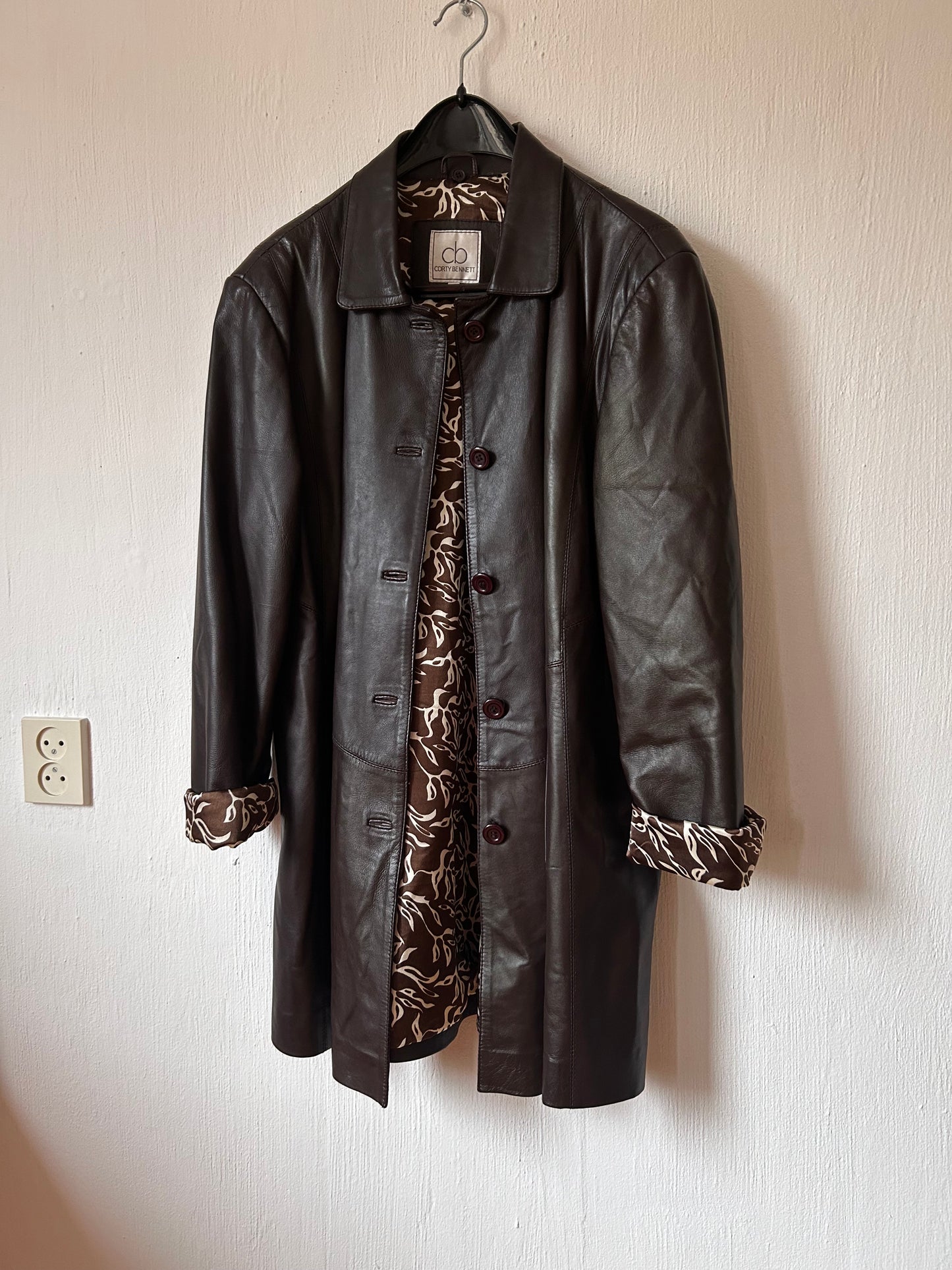 80s vintage leather coat