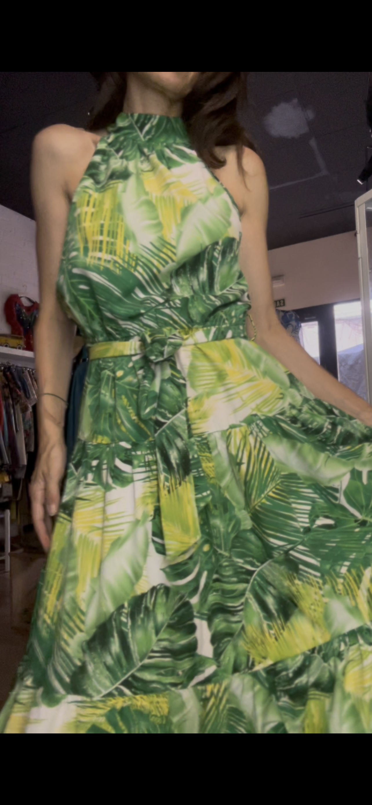 Long belted summer dress