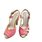 Emporio Armani Pink Suede & Mustard Yellow Leather Heeled Sandals (Size 37)