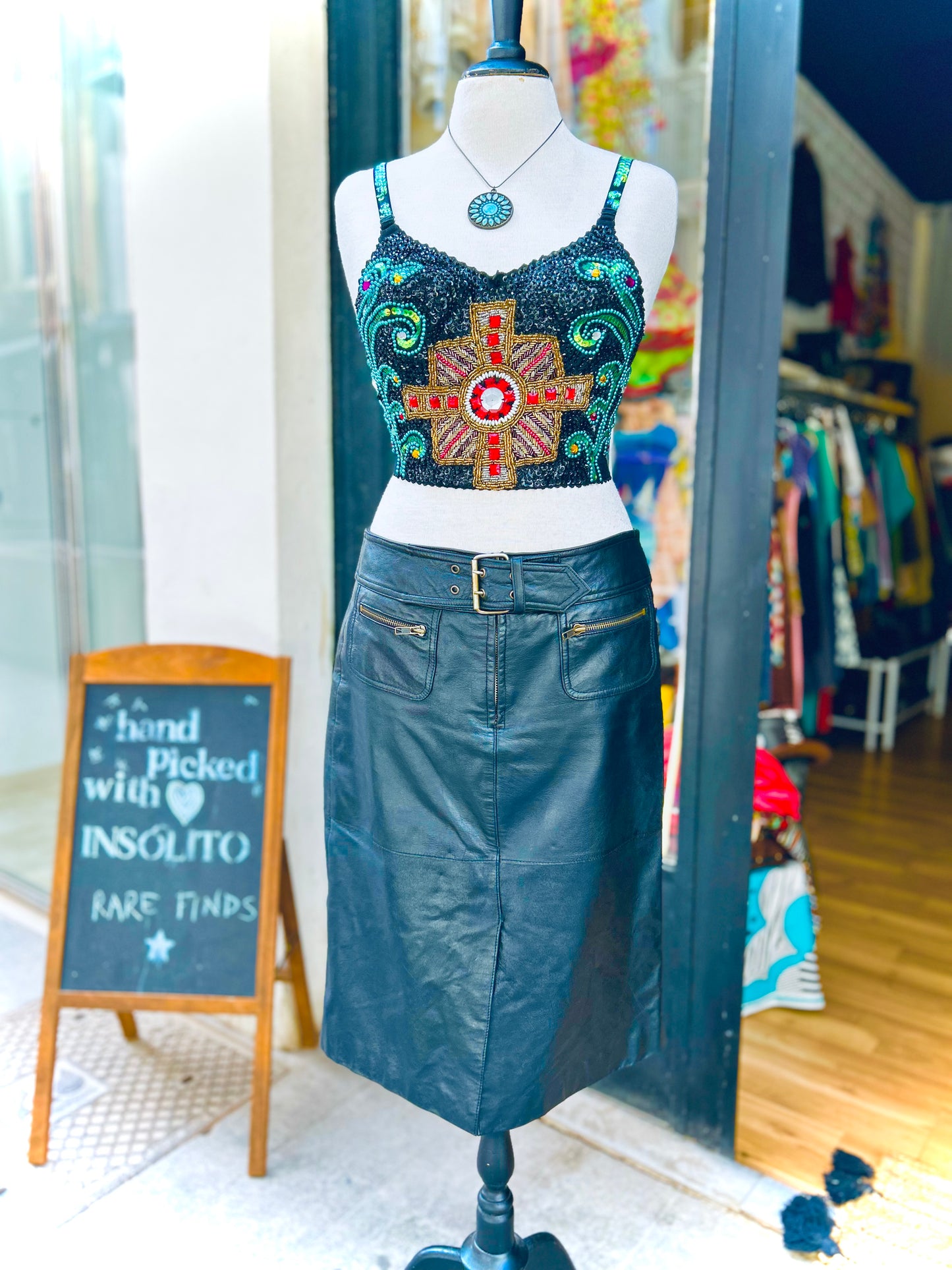 Embellished bustier/ crop top