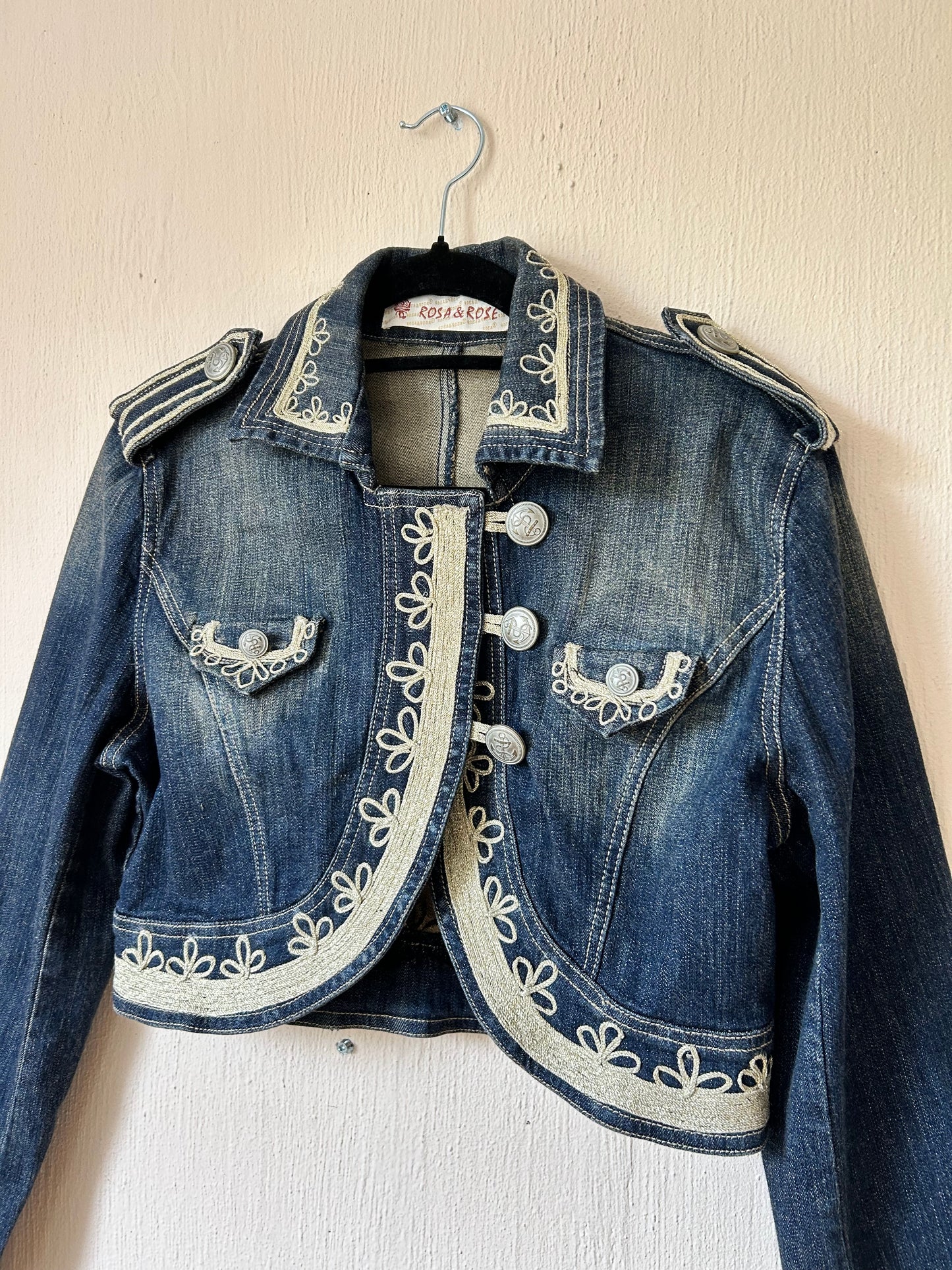 Embroidered denim bolero