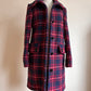 Checkered wool winter coat