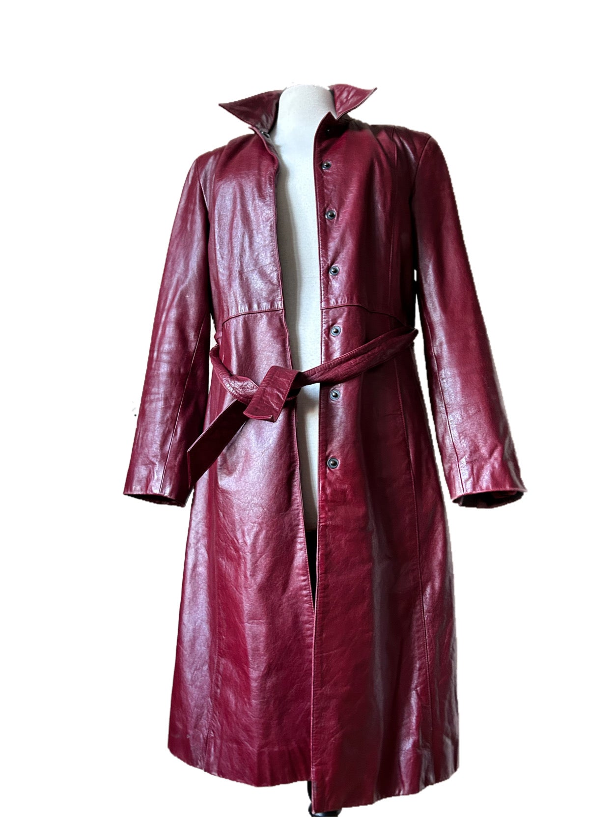 Naf Naf leather trench coat