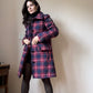 Checkered wool winter coat