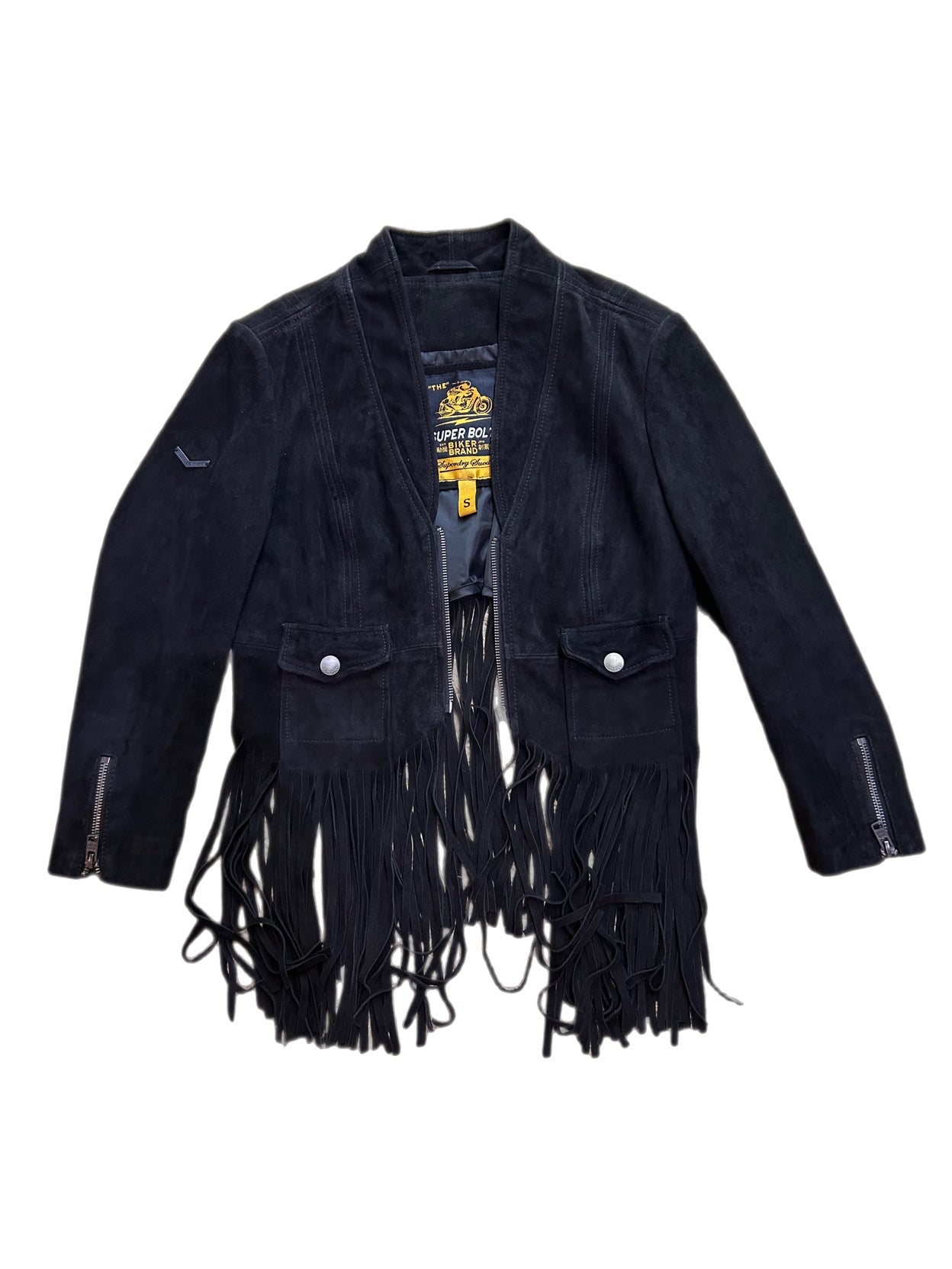 Superdry suede fringe crop (S)