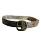 Metal embroidered solid leather belt