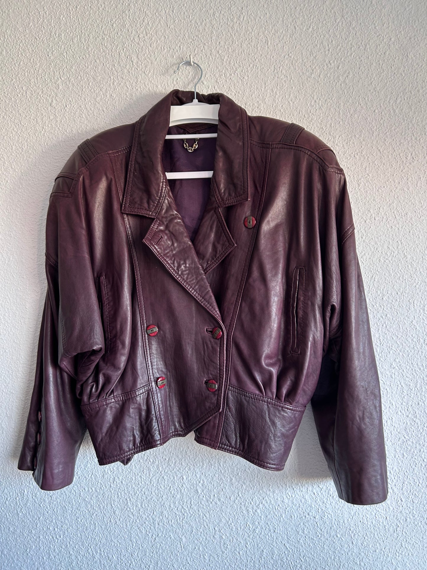 80s vintage lamb leather jacket