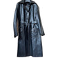 Leather trench-coat