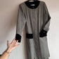 Vintage Givenchy Paris Houndstooth wool Midi Dress