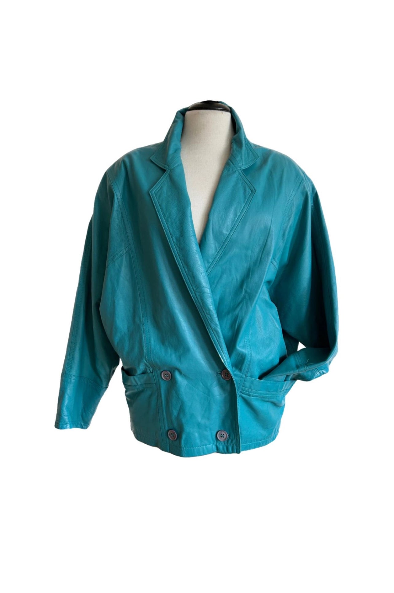 Turquoise leather jacket