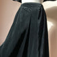 Black velvet midi skirt