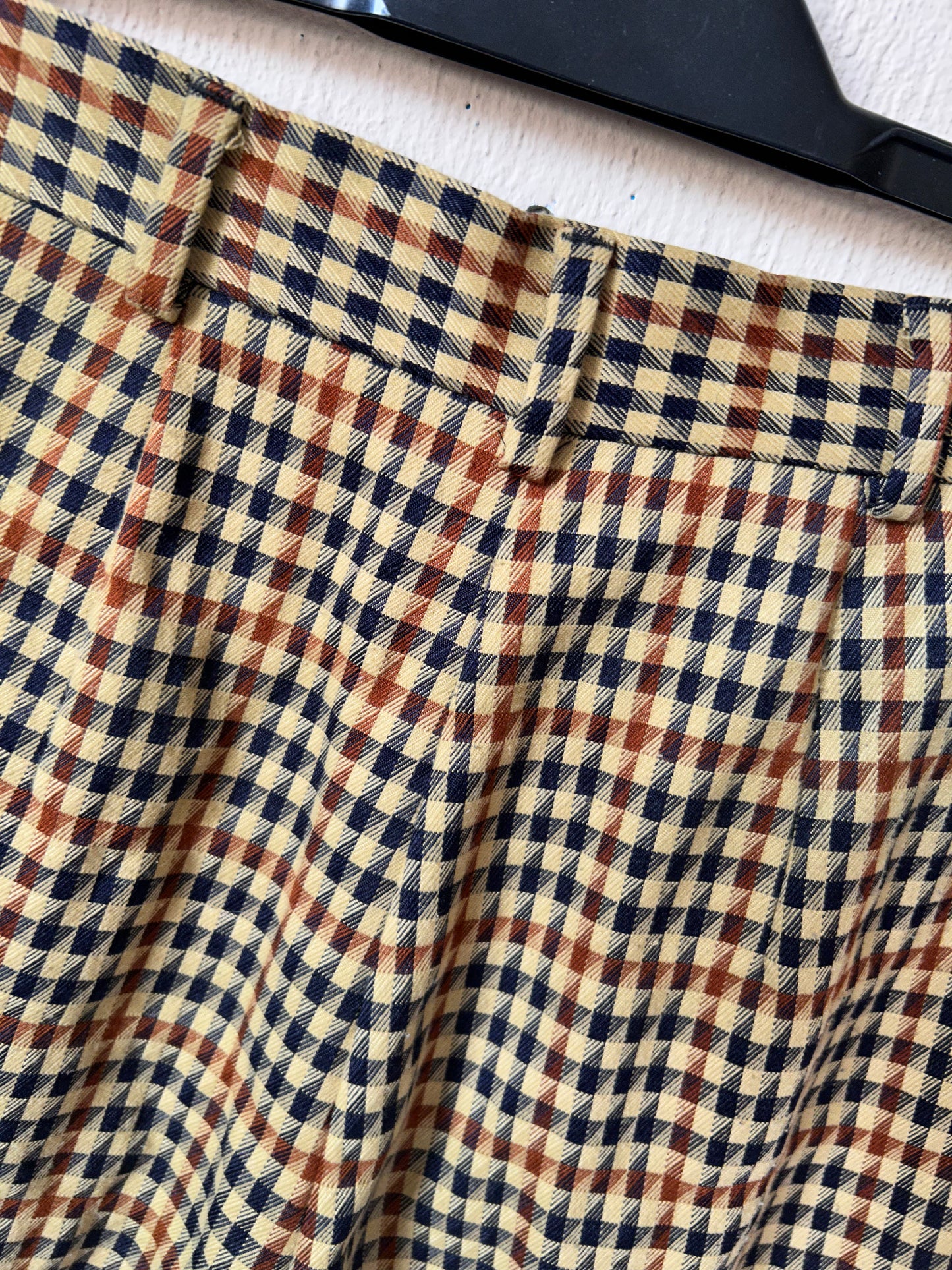 High waist plaid trousers