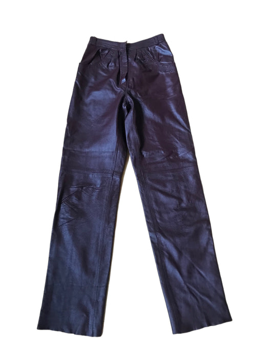 Vintage bordeaux leather pants