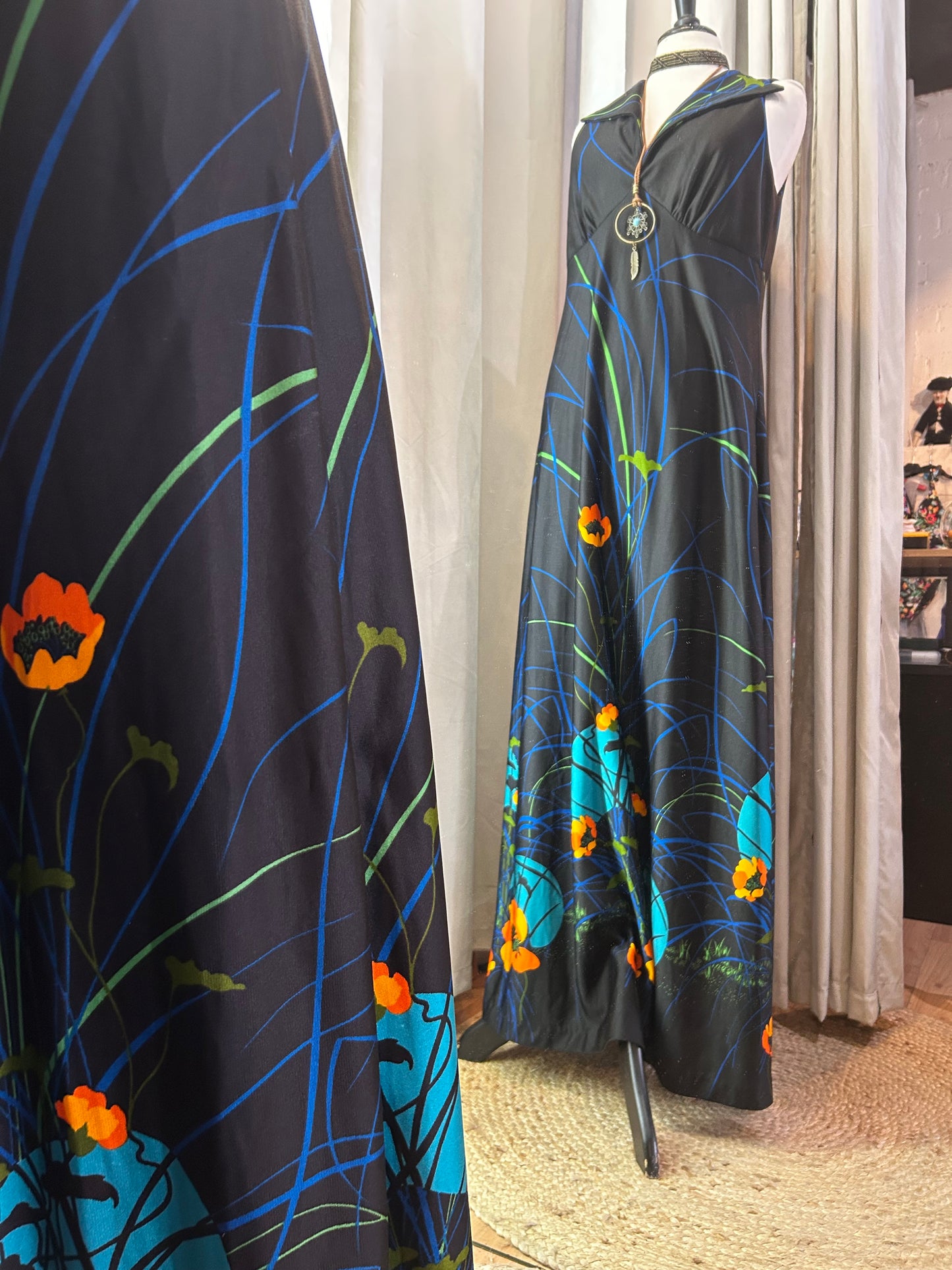 70s vintage maxi dress