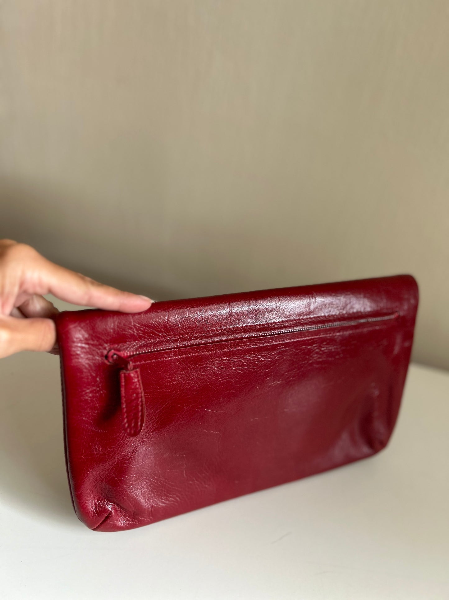 Vintage leather clutch