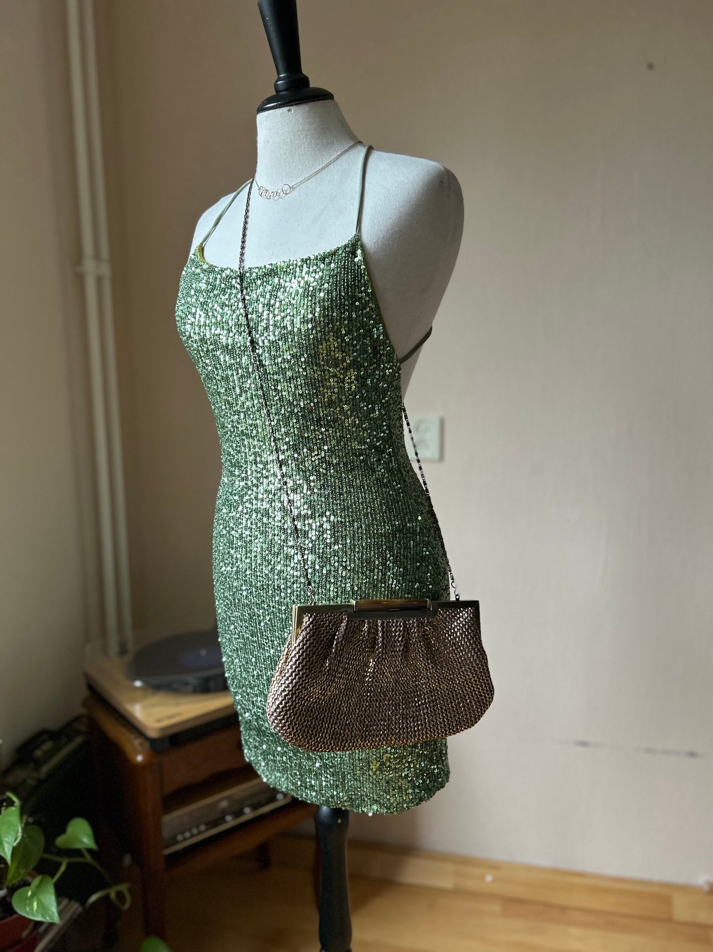 Open back sequin party dress