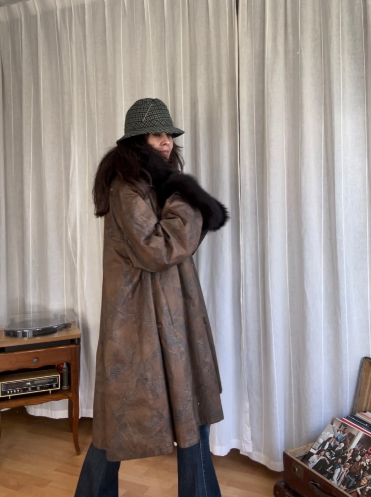 80s vintage winter coat (L)