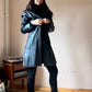 Vintage black leather coat