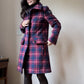 Checkered wool winter coat