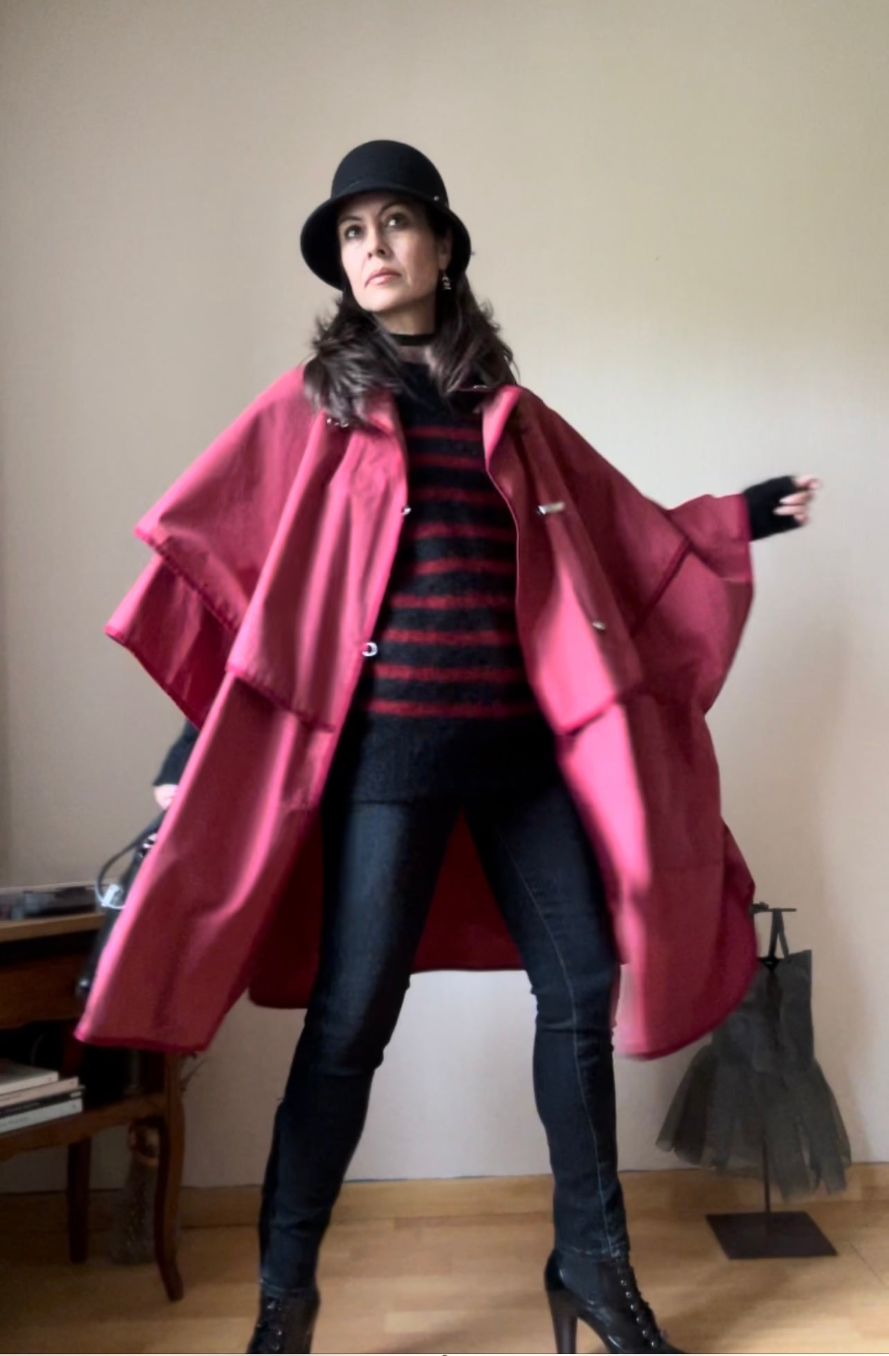 Vintage cape raincoat