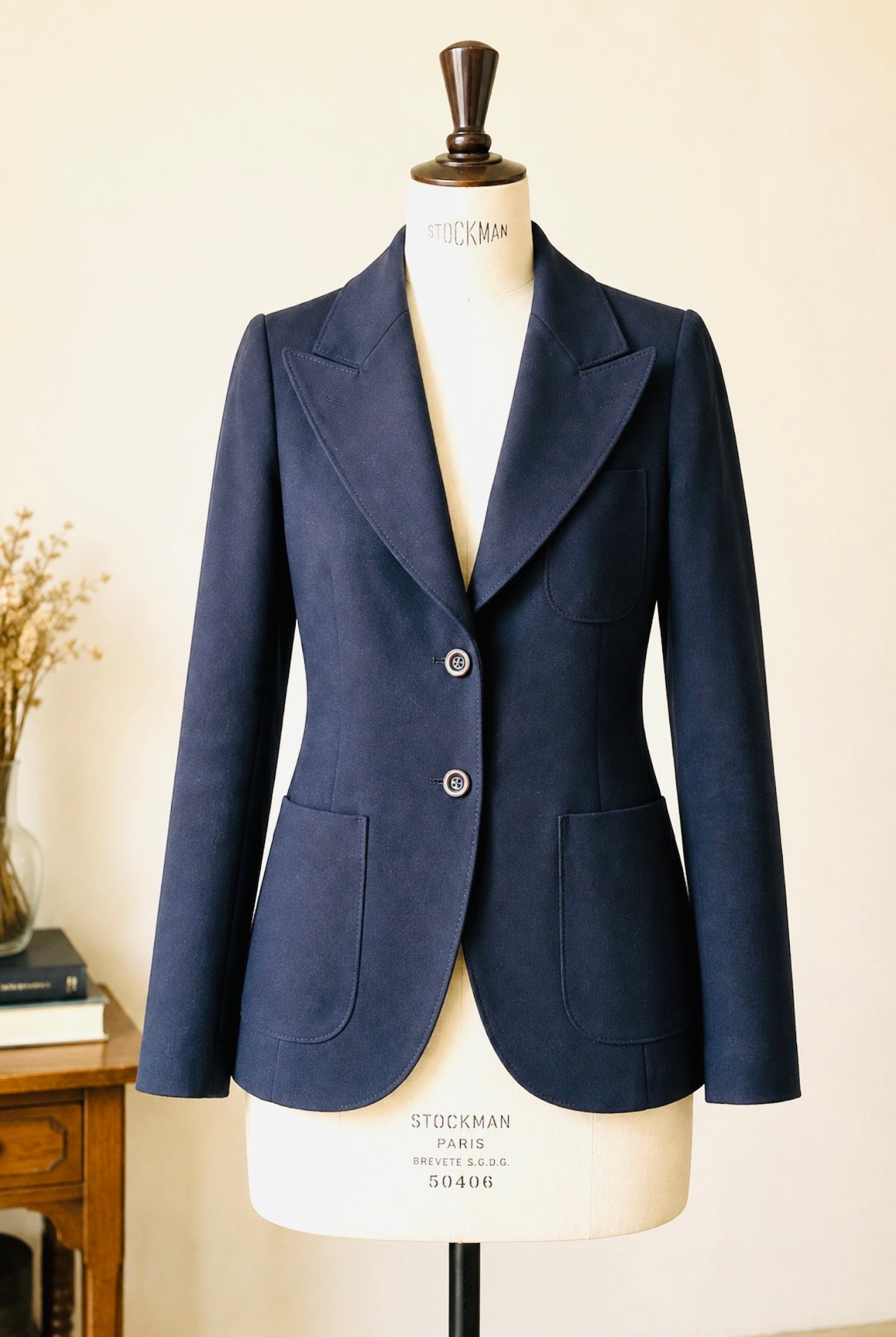 Vintage 1970s French Tailored Worsted Wool Blazer