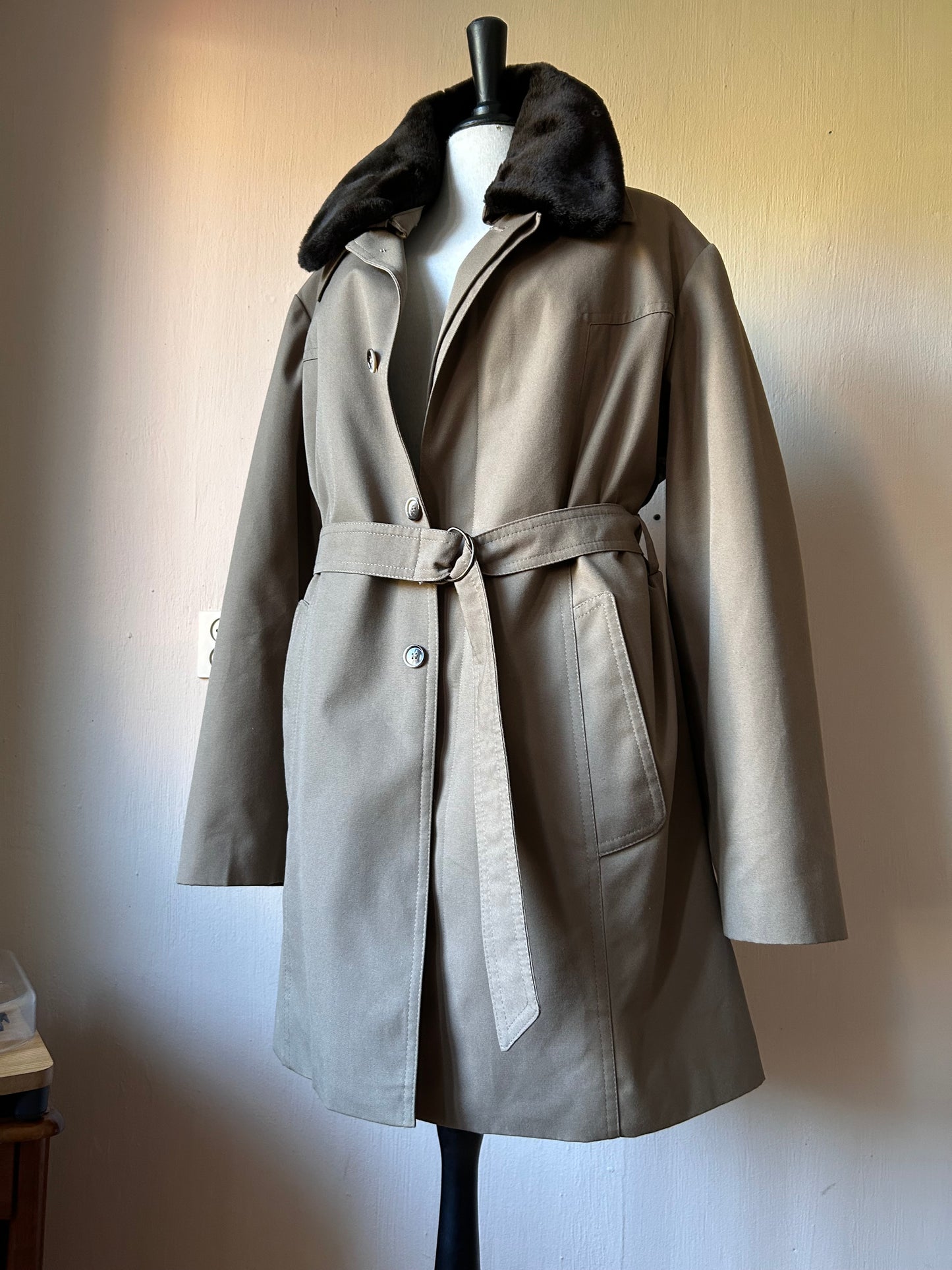 Trenchcoat with teddy bodywarmer