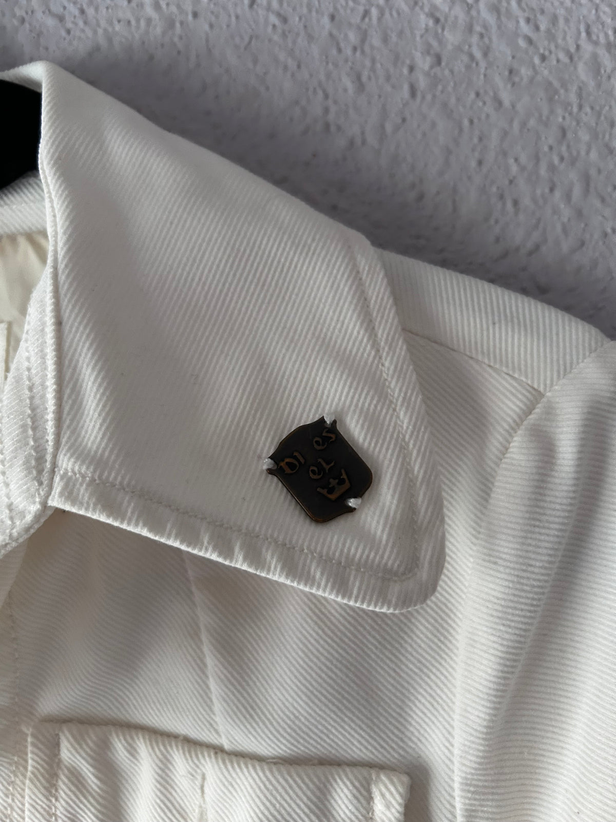 DIESEL Vintage White Belted Safari Canvas Jacket