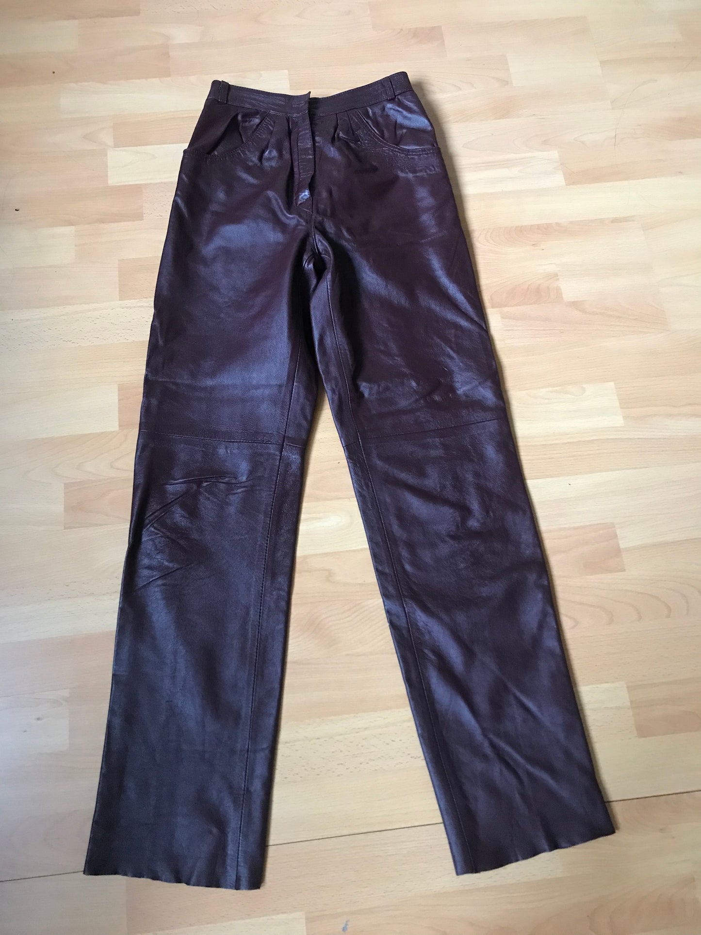 Vintage bordeaux leather pants