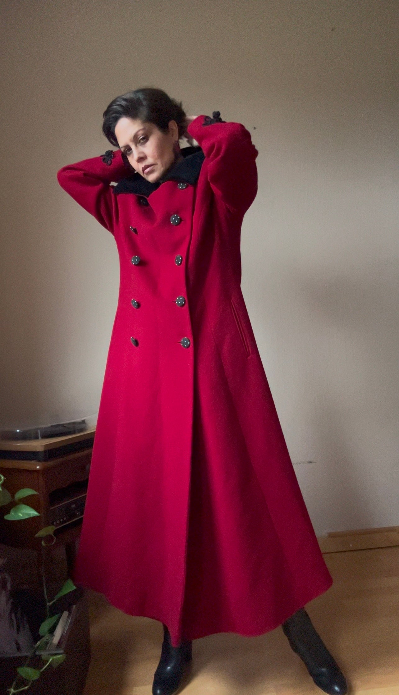 Cashmere wool blend maxi coat