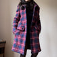 Checkered wool winter coat