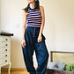 High waist pleated pants