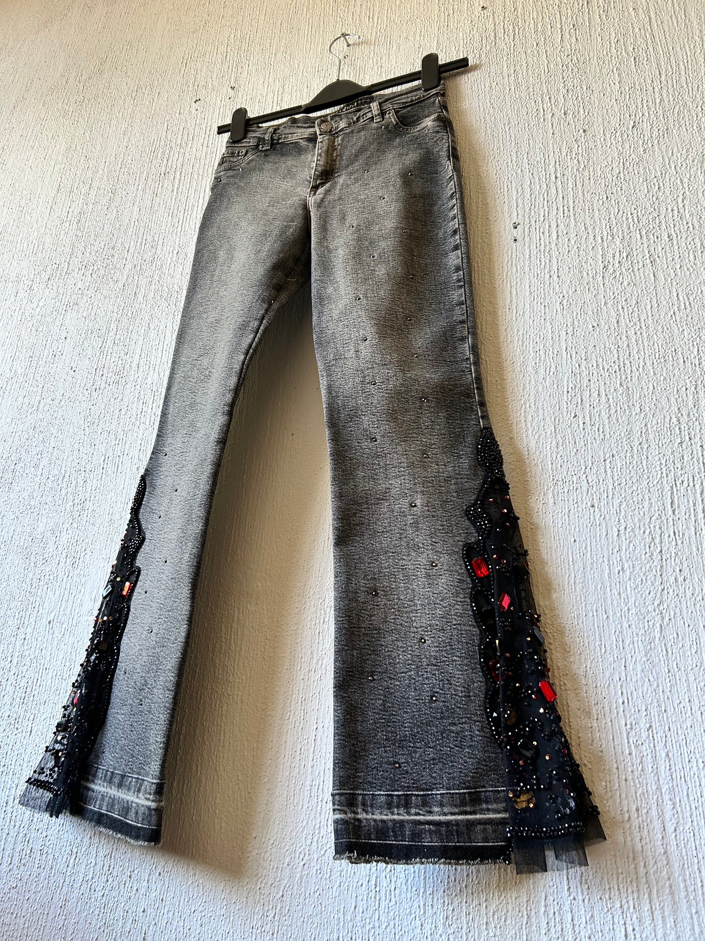 Vintage sequin flared jeans