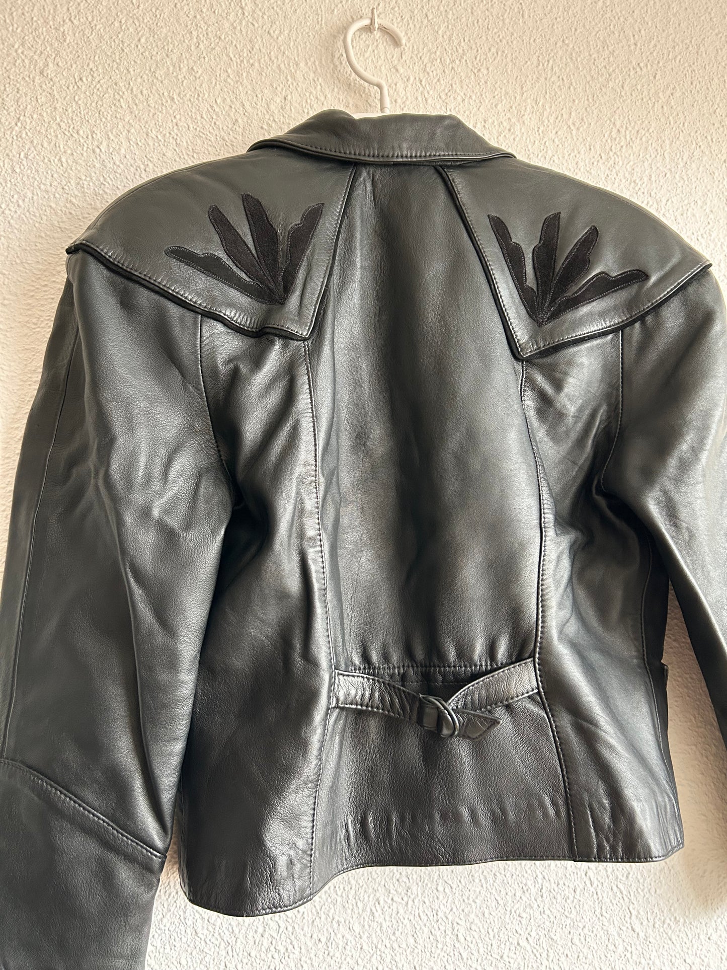 80s leather crop jacket