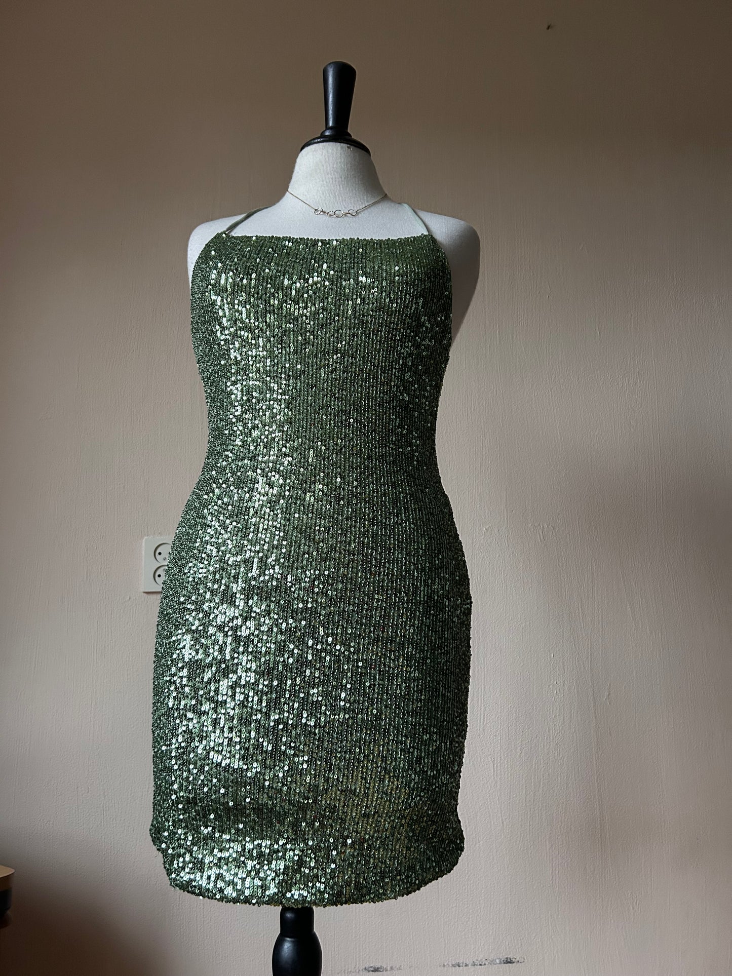 Open back sequin party dress