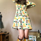 70s retro print dress