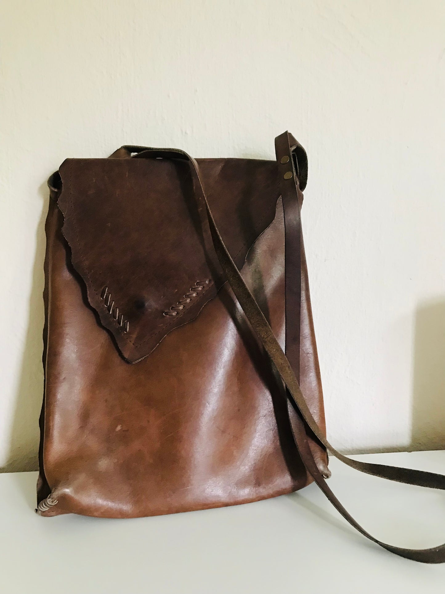 Vintage leather totebag