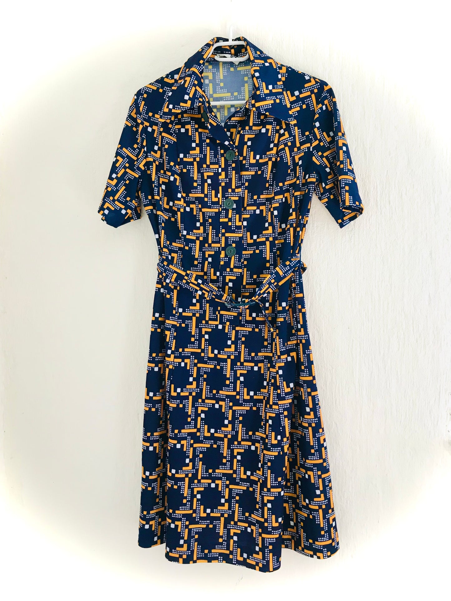 Belted midi dress 70s