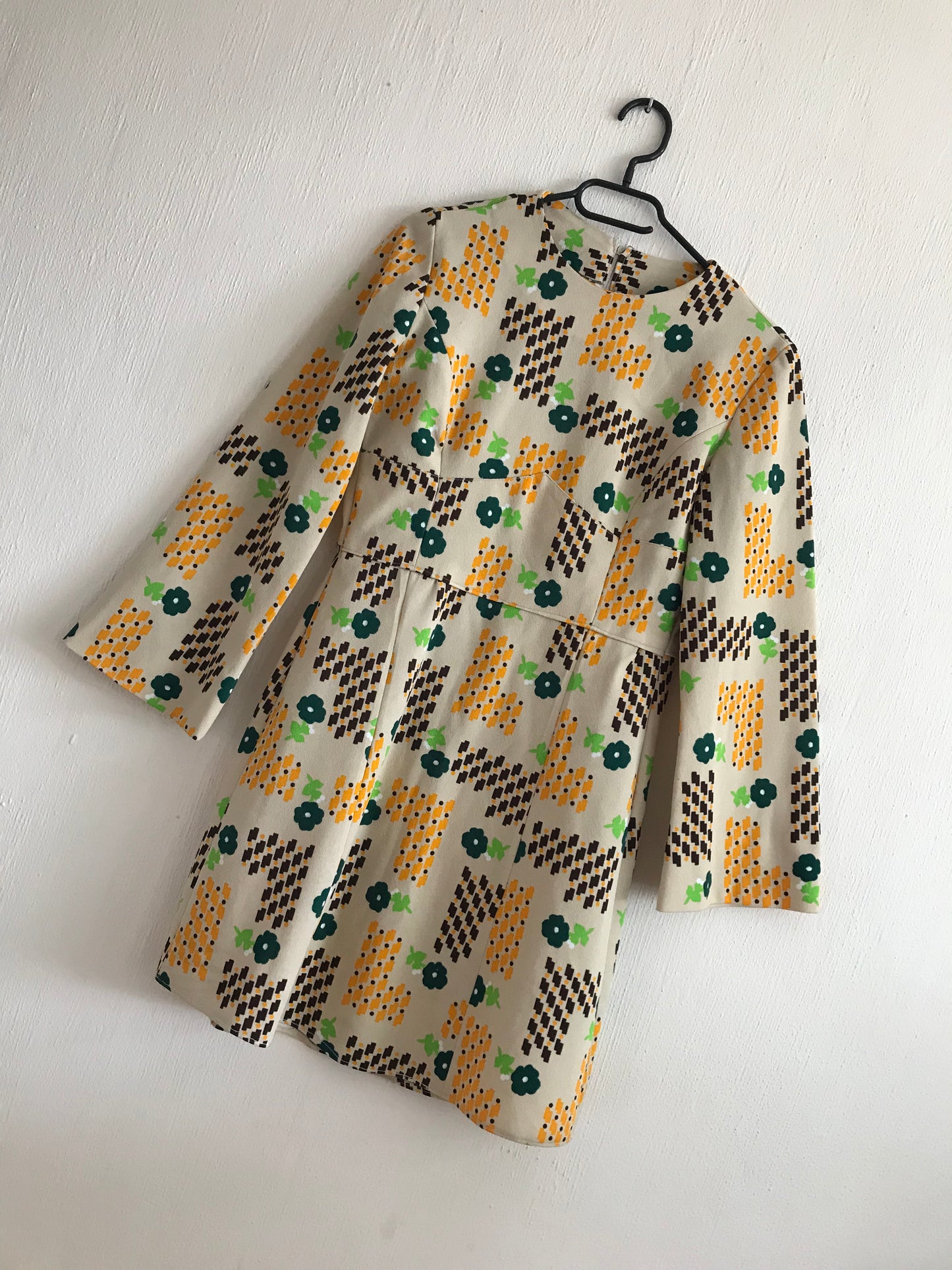 70s retro print dress